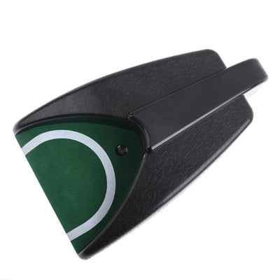 Compact black automatic golf ball return trainer