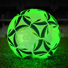 Glow-in-the-dark soccer ball with geometric panel design - additional view