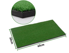 Rectangular green golf practice mat with artificial turf surface - additional view