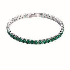 HYNQORA Micro Zircon Tennis Bracelet – Gold & Platinum-Tone