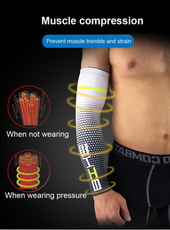 Breathable stretch sports arm sleeves in assorted colors - additional view