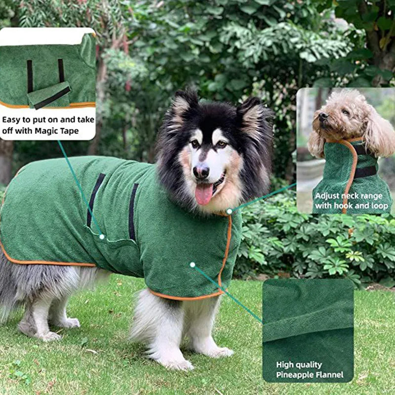 HYNQORA Fast-Drying Dog Bathrobe Towel