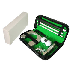 Portable golf putting set with sectional putter balls cup and storage case