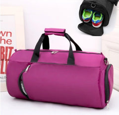 Large cylinder sports training bag with shoulder strap