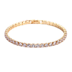 HYNQORA Micro Zircon Tennis Bracelet – Gold & Platinum-Tone