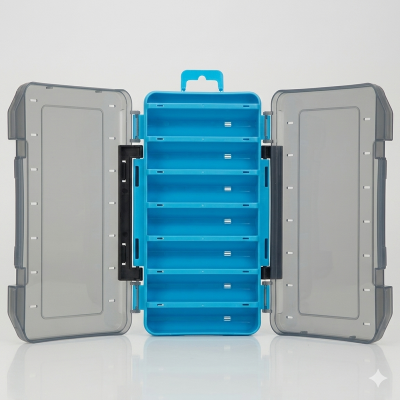HYNQORA Dual-Sided 14-Compartment Fishing Tackle Box