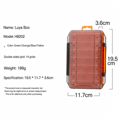 HYNQORA Dual-Sided 14-Compartment Fishing Tackle Box