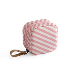 Travel Makeup Pouch with Zip Closure — Pink Stripe