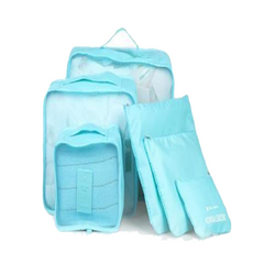 6-Piece Travel Packing Cubes & Pouch Set — Blue
