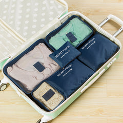 6-Piece Travel Packing Cubes & Pouch Set — Navy Blue