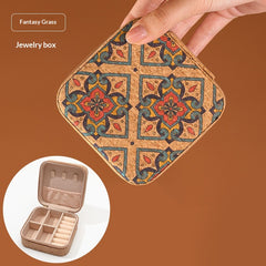 Compact Travel Jewelry Box – 10 cm Printed Organizer — Fantasy Meadow